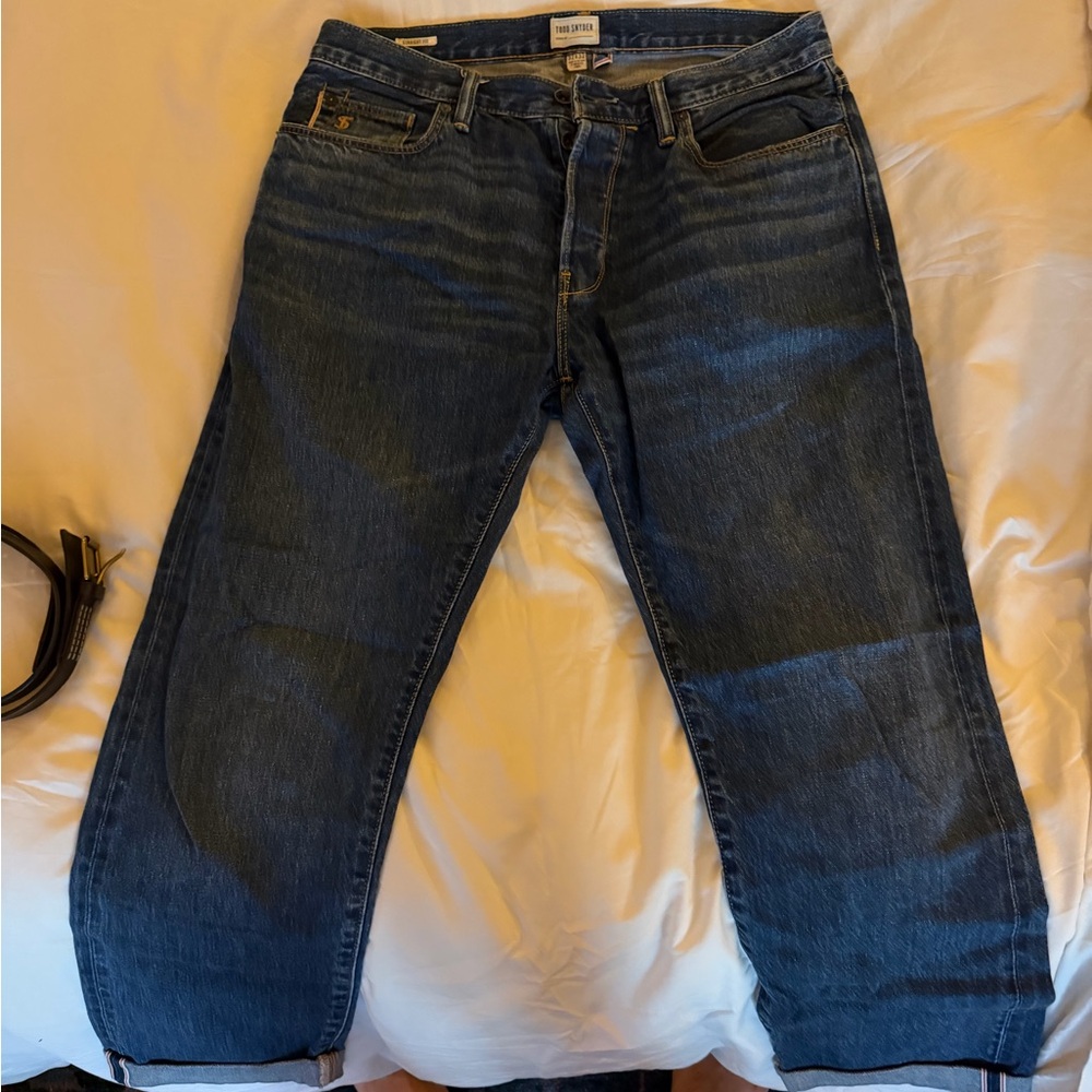 Todd Snyder Straight Fit Dark Blue Jeans